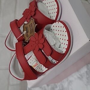 NWT & Box Girls Angel Brand genuine leather red sandals